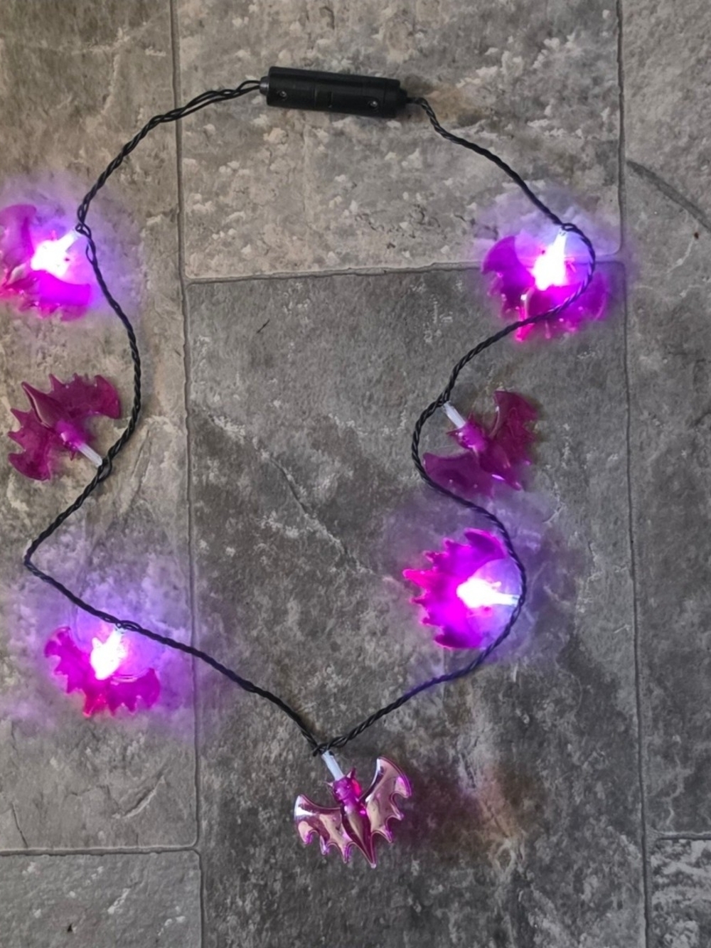 Kids Purple Bat String Lights - Decorative LED Necklace- 3 Modes BNIB